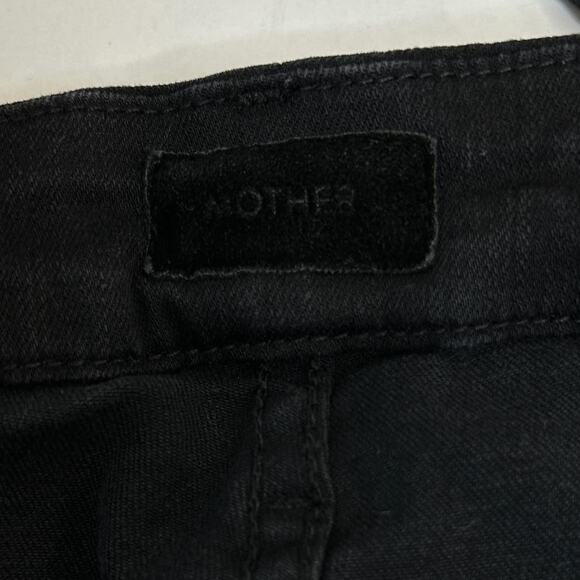 MOTHER Looker Black Jeans With Ankle Bows Size 27 4 Not Guilty Feminine - Picture 10 of 12
